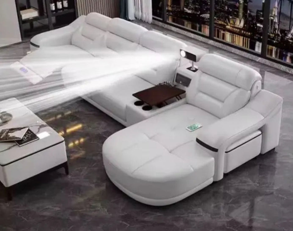 Comfy Electric Reclining Leather Sofa / Ruchi