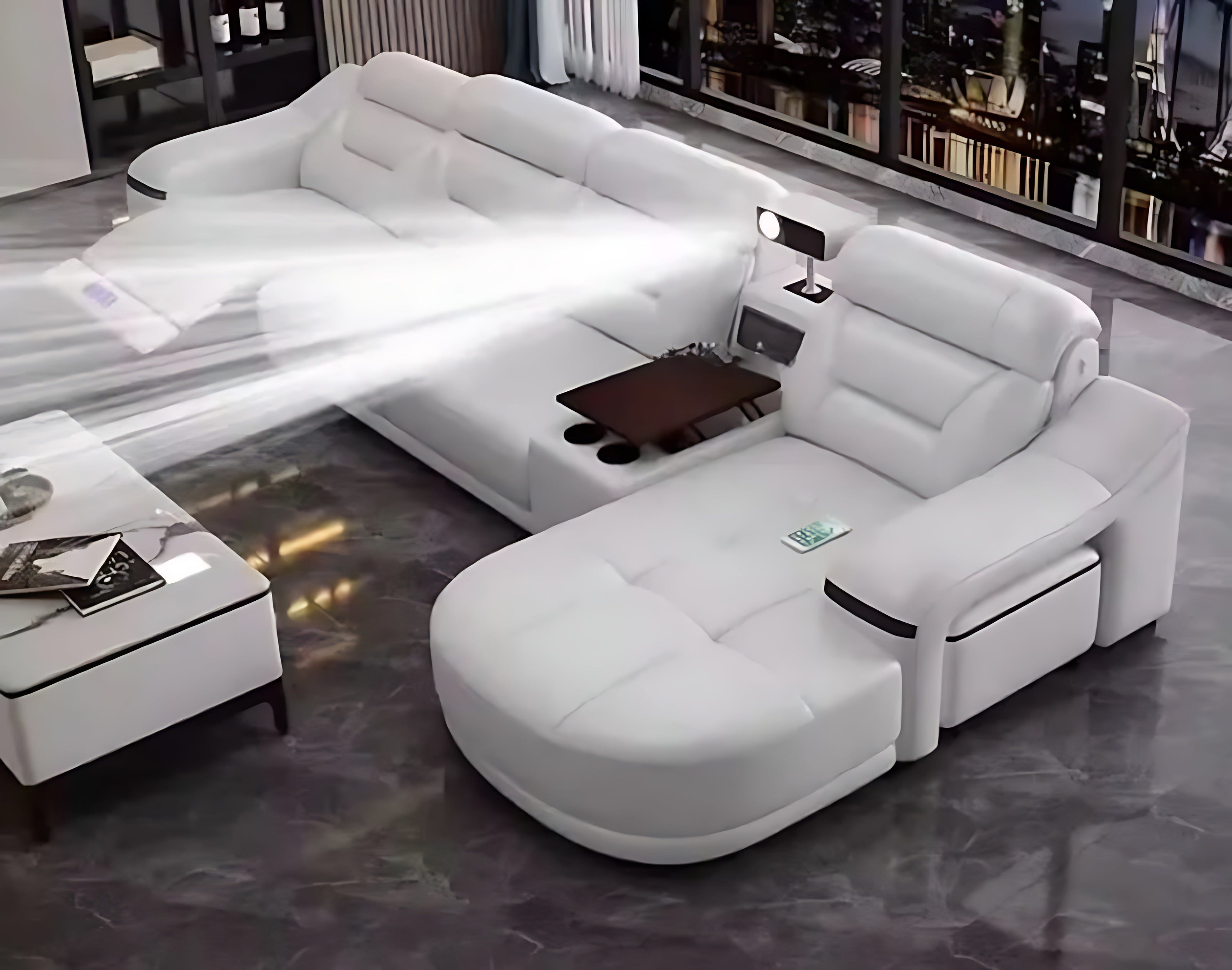Comfy Electric Reclining Leather Sofa / Ruchi