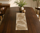 White & Gold Beaded Table Runner / Ruchi