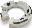 White Leather Round Circular Sofa Set / Ruchi