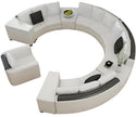 White Leather Round Circular Sofa Set / Ruchi