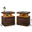 Wooden Smart LED Nightstand Set of 2 / Ruchi