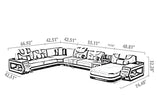 U-Shaped LED Leather Sectional Sofa With Chaise / Ruchi