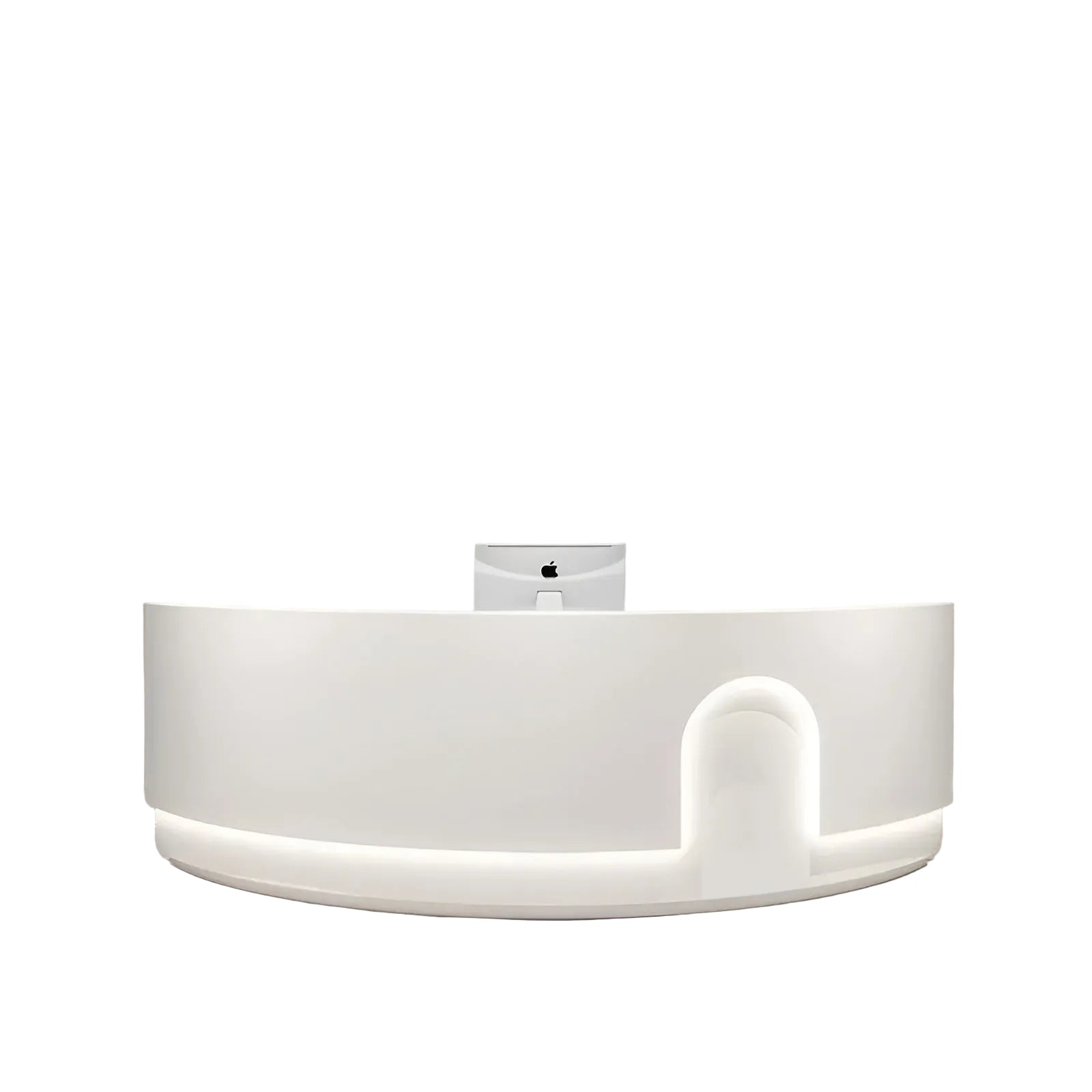 Modern LED 105 Inch Curved Wooden Reception Desk