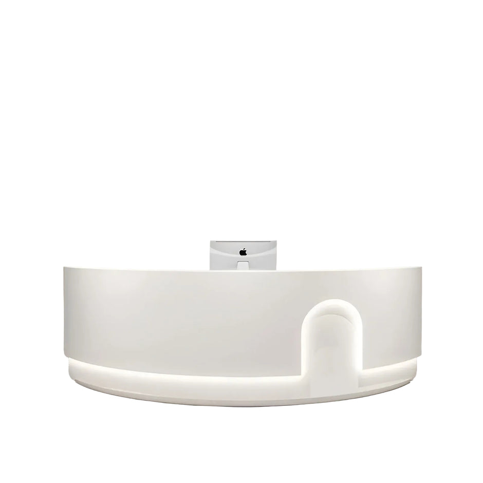 Modern LED 105 Inch Curved Wooden Reception Desk
