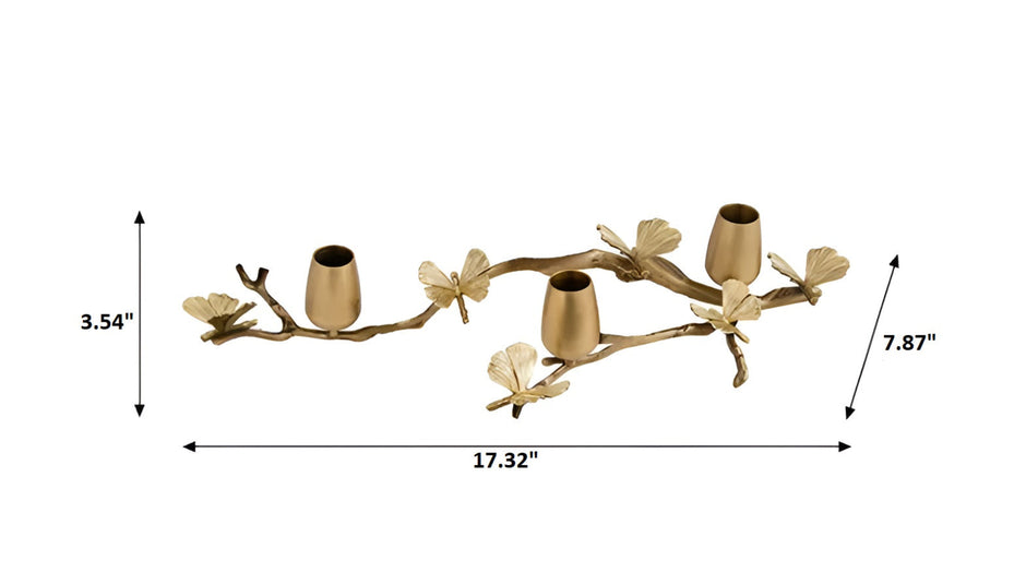 Nature Butterfly Design Brass Candle Holder / Ruchi