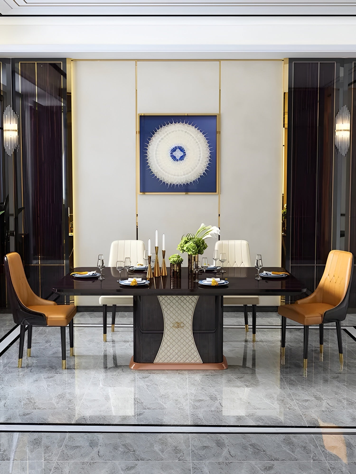 Wooden Rectangular Dining Table Set For 6 / Ruchi