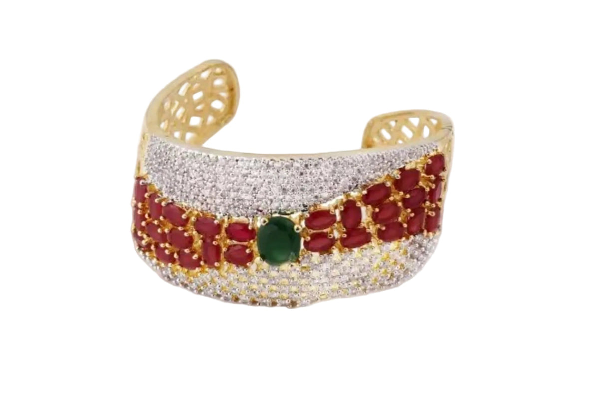 Luxurious Gold Toned Multi Stone Bracelet / Ruchi