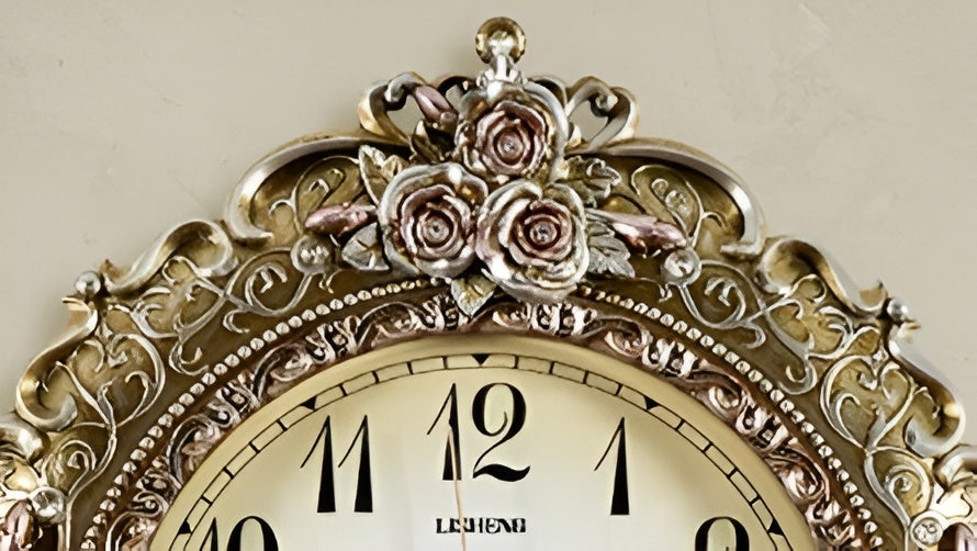 Luxurious European Floral Design Wall Clock / Ruchi