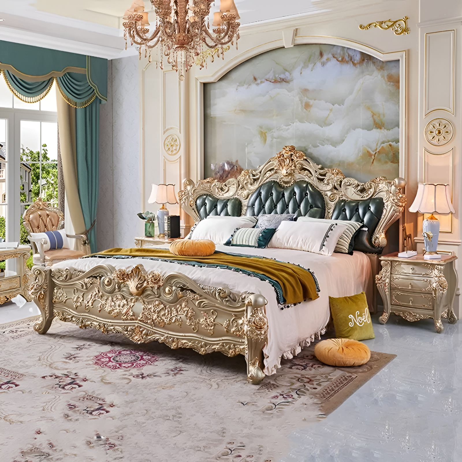 Luxury European Leather Bed / Ruchi