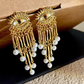 Royal Eye Design Metallic Pearl Earrings / Ruchi