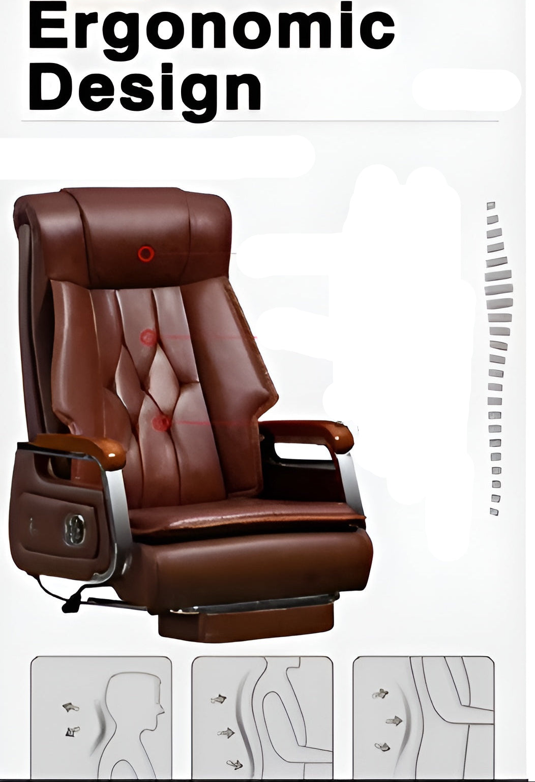 Ergonomic Reclining Leather Office Chair