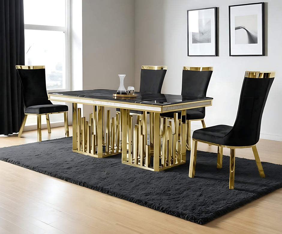 Shiny Marble Dining Table Set / Ruchi