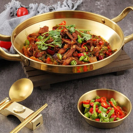 Non Stick Brass Cooking Pan With Handles / Ruchi