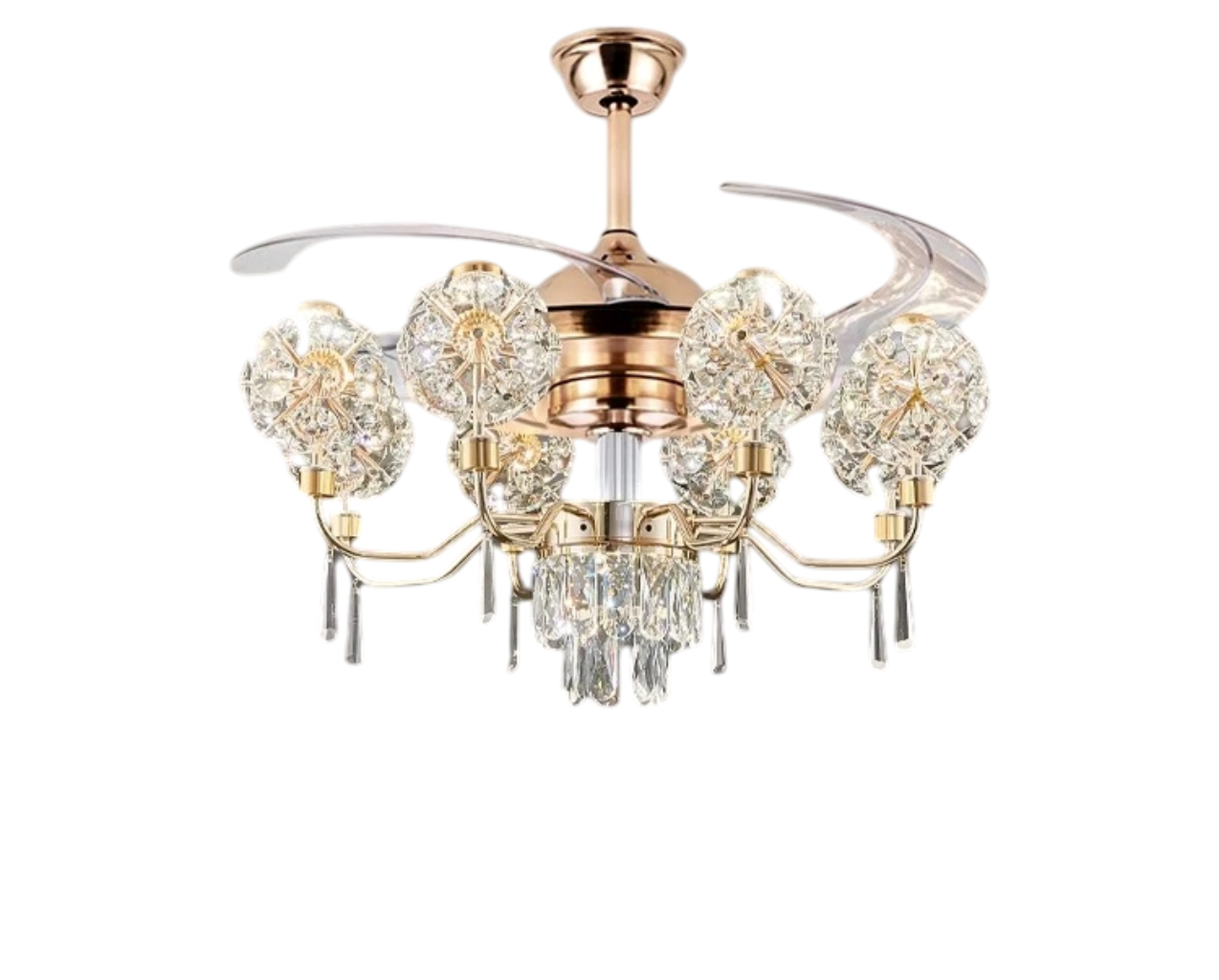 Remote Control LED Chandelier Fan For Living Room / Ruchi