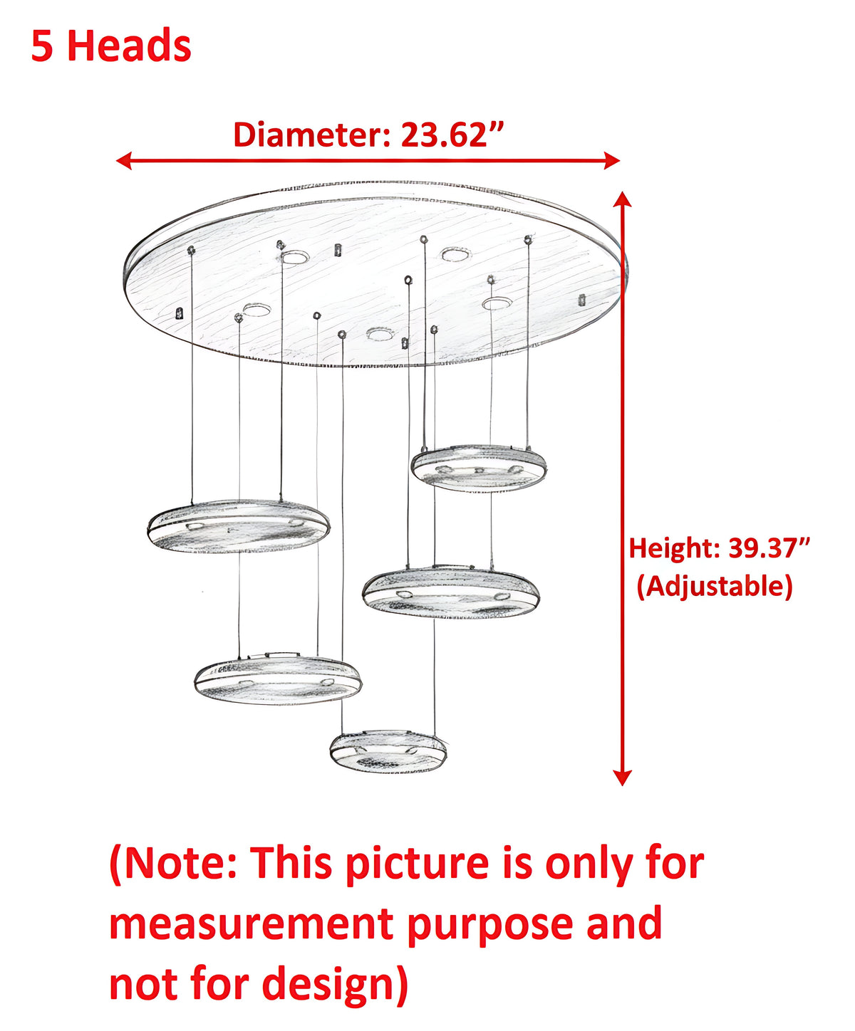 Round LED Chandelier For Dining Room / Ruchi