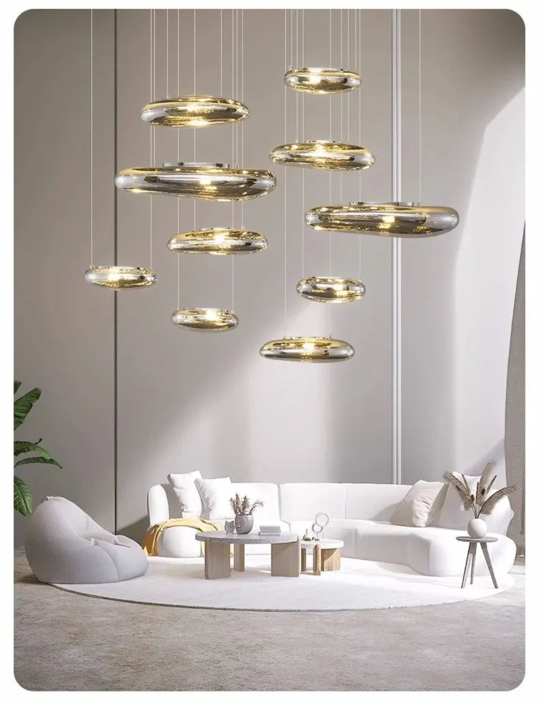 Round LED Chandelier For Dining Room / Ruchi