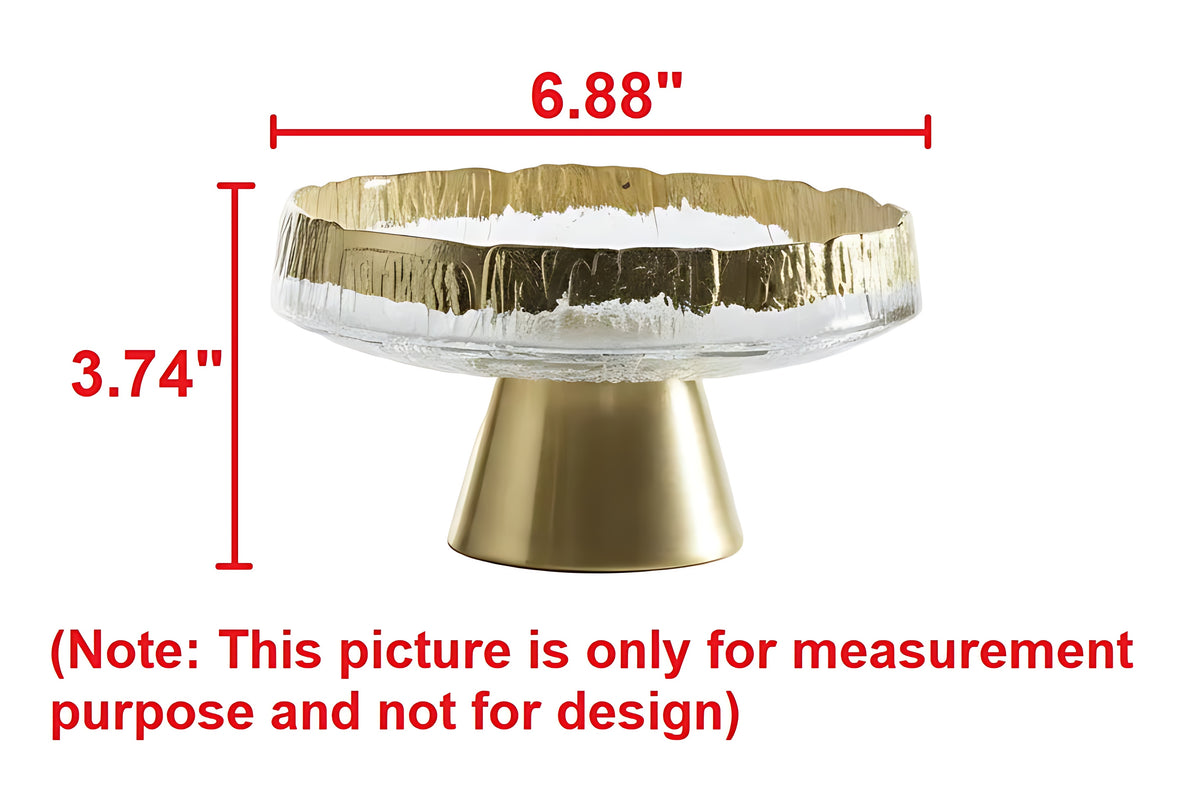 Golden Glass Top Fruit Bowl Stand / Ruchi