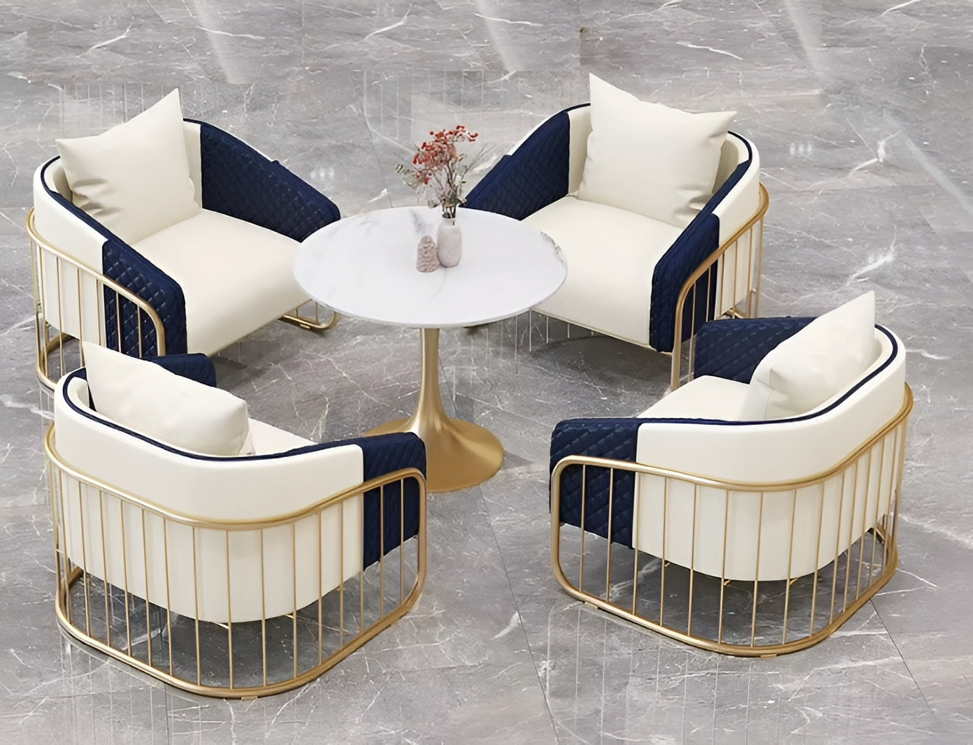 2 Piece Leather Accent Chairs For Living Room / Ruchi 