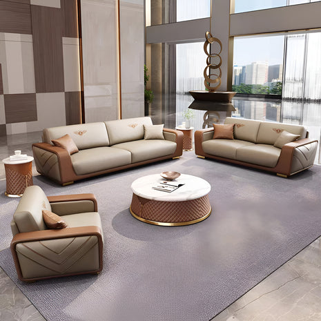 Modern Italian Style Leather Sofa Set / Ruchi