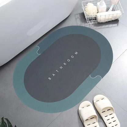 Anti Slip Stripped Oval Rubber Carpet Bathroom Mat / ruchi