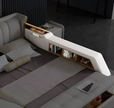 Multifunctional Smart Leather Bed With Massager / Ruchi