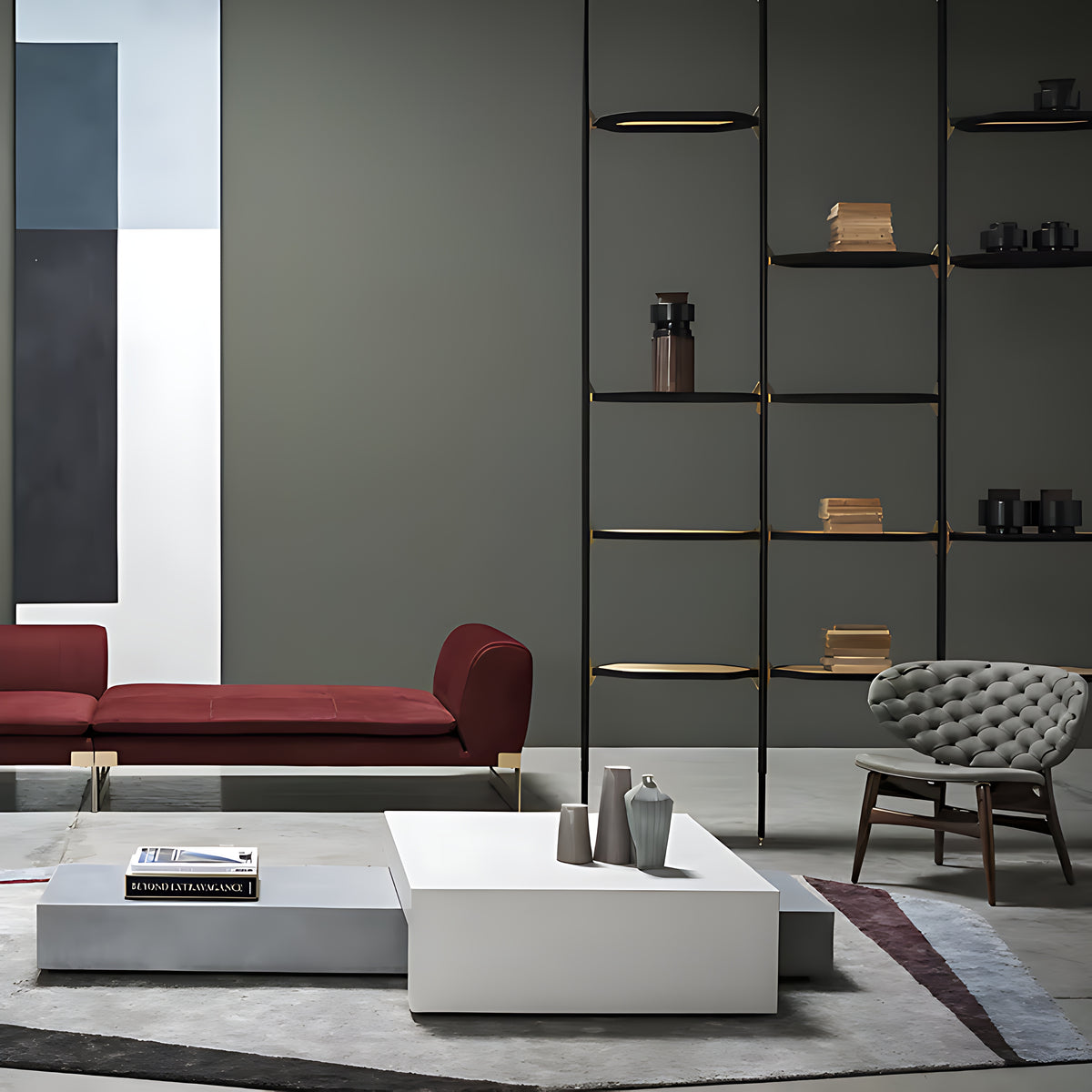 Modern L-Shaped Velvet Sectional Sofa / Ruchi