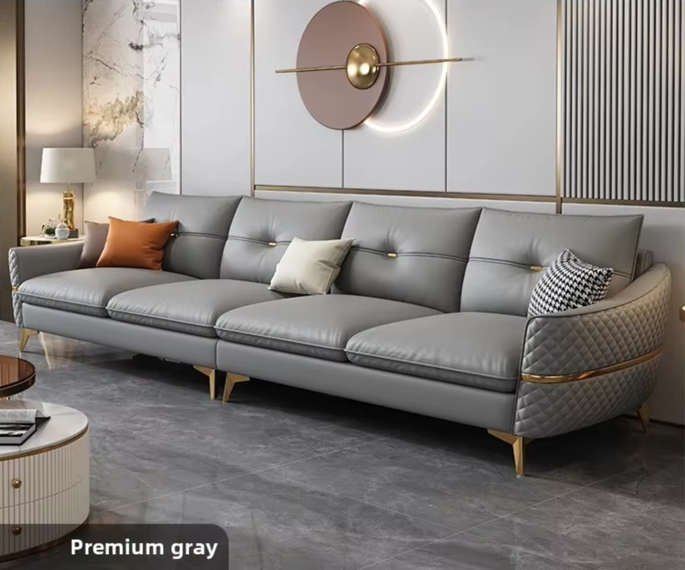 Elegant 4 Seater Leather Sofa / Ruchi