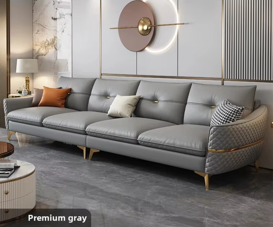 Elegant 4 Seater Leather Sofa / Ruchi