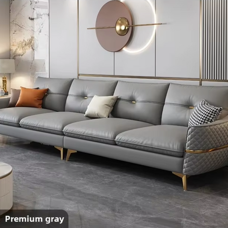 Elegant 4 Seater Leather Sofa / Ruchi