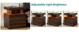 Wooden Smart LED Nightstand Set of 2 / Ruchi