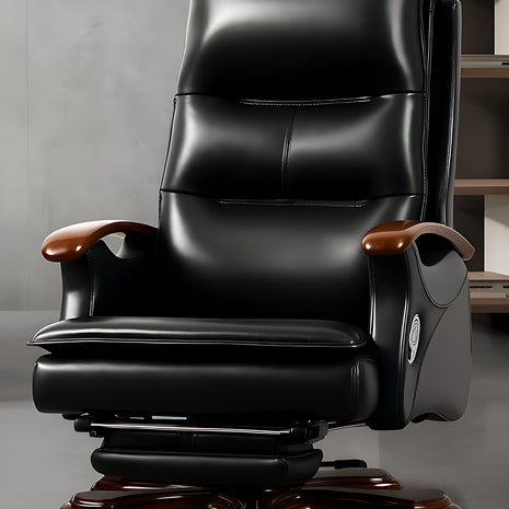 Modern Reclining Leather Office Chair With Footrest / Ruchi