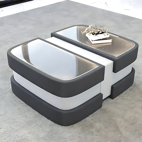 Extendable Glass Top Leather Coffee Table / Ruchi