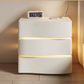Solid Wooden Leather Bedside Table With LED / Ruchi