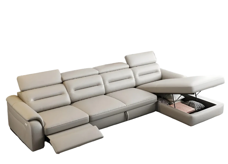 Sectional Leather Sofa Bed With Recliner / Ruchi