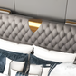 Modern Button Tufted Leather Bed / Ruchi