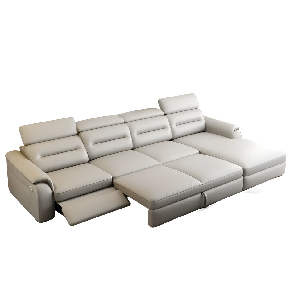 Sectional Leather Sofa Bed With Recliner / Ruchi