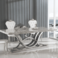 Captivating Base Marble Top Dining Table With 6 Chairs / Ruchi
