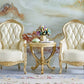 European Leather Sofa Chair And Side Table Set / Ruchi