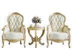 European Leather Sofa Chair With Round Table
