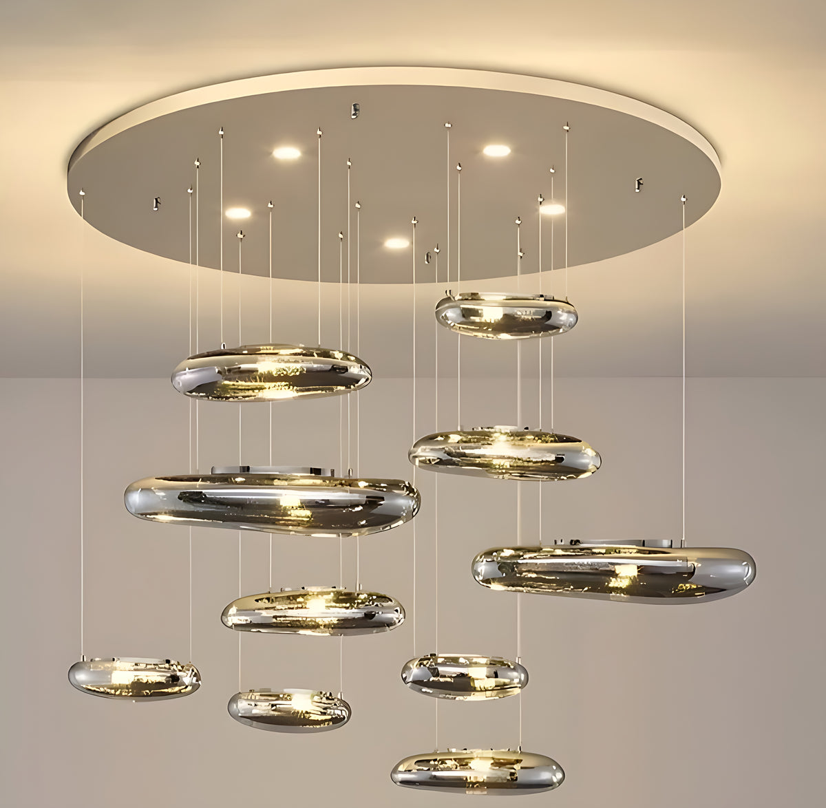 Round LED Chandelier For Dining Room / Ruchi