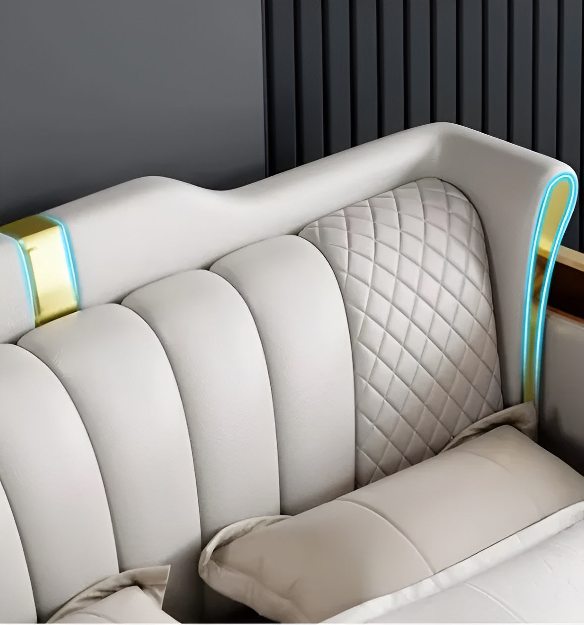 Multifunctional Smart Leather Bed With Massager / Ruchi