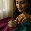 Set of Gold-Tone Stone Studded Classic Bangles / Ruchi 