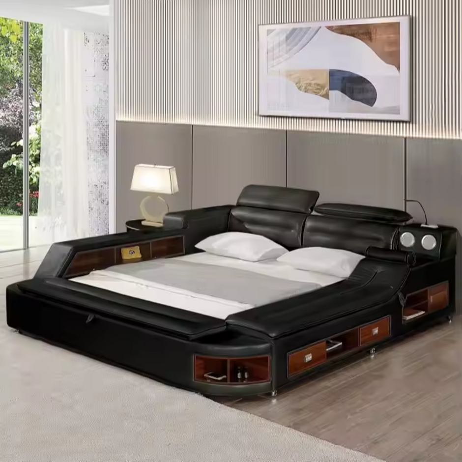 Genuine-Leather Queen Size Smart Bed / Ruchi