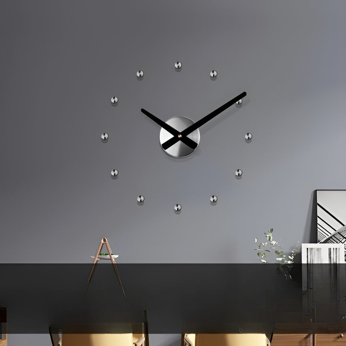 Circular Metallic Wall Clock