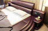Modern Leather Round Bed With Headboard / Ruchi