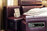 Modern Leather Round Bed With Headboard / Ruchi