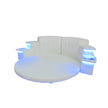 Multifunctional Leather Round Bed With LED Lights