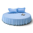 Cotton Round Bedsheet Skirt And Pillowcases / Ruchi