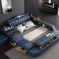 Multifunctional Smart Leather Bed With Massager
